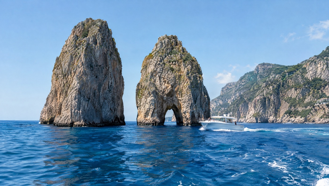 I Faraglioni di Capri visti dal mare